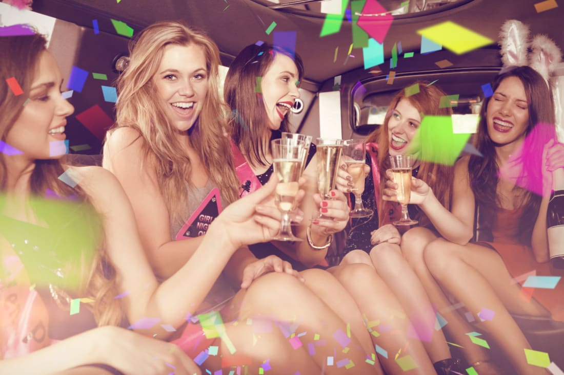 Bachelorette party in limo