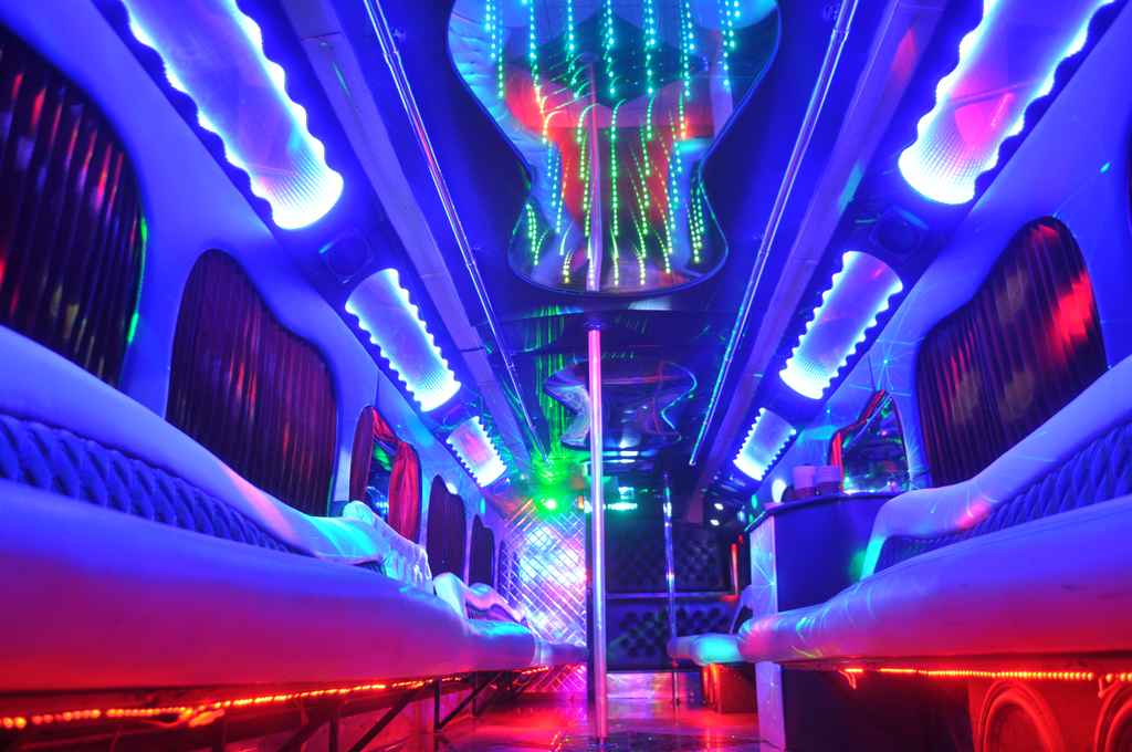 limousine with interior lights